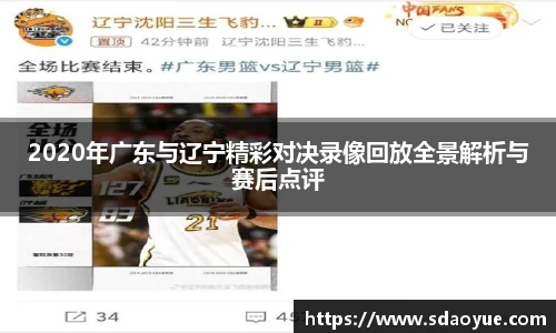 2020年广东与辽宁精彩对决录像回放全景解析与赛后点评